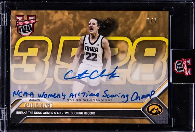 2024 Bowman Caitlin Clark U Now Autographs Gold #49F card image