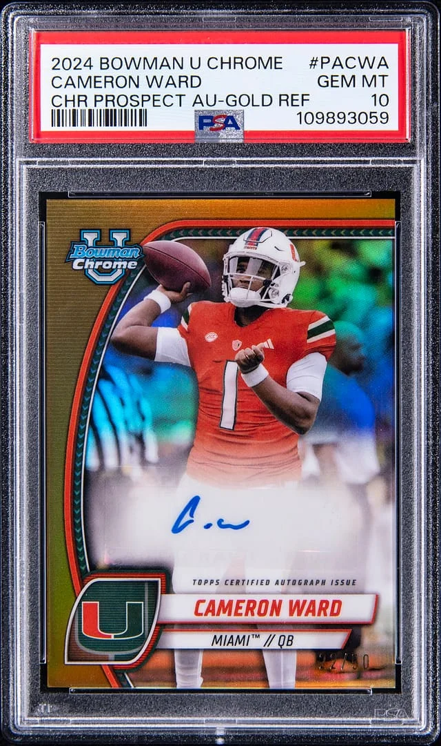 2024 Bowman Cameron Ward U Chrome Prospect Auto-Refractor #PA-CWA card image