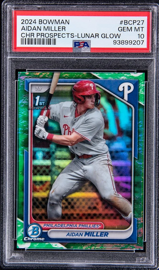 2024 Bowman Chrome Aidan Miller Prospect Lunar Glow #BCP-27 card image