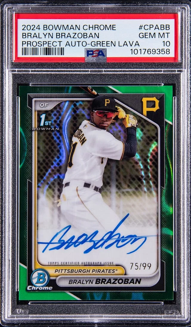 2024 Bowman Chrome Bralyn Brazoban Prospect Autograph Green Lava #CPA-BB card image