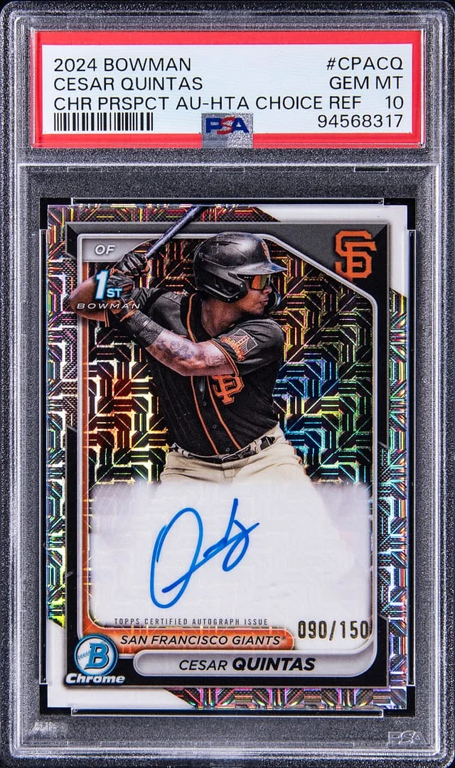2024 Bowman Chrome Cesar Quintas Prospect Autograph HTA Choice Refractor #CPACQ card image