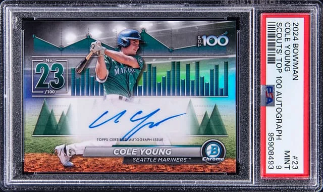 2024 Bowman Chrome Cole Young Scouts' Top 100 Autograph #23 card image