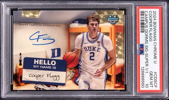 2024 Bowman Chrome Cooper Flagg U Campus Dorms Signature Superfractor #CDS-CF card image
