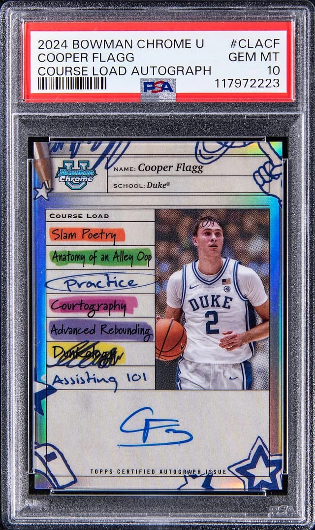 2024 Bowman Chrome Cooper Flagg U Course Load Autograph #CLACF card image