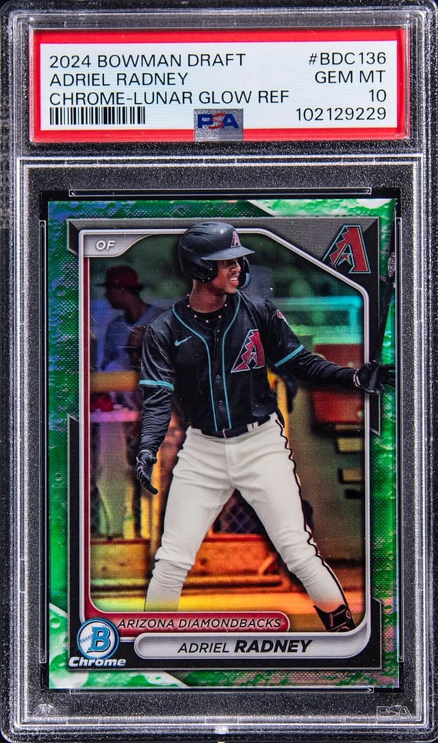 2024 Bowman Chrome Draft Adriel Radney Lunar Glow Refractor #BDC-136 card image