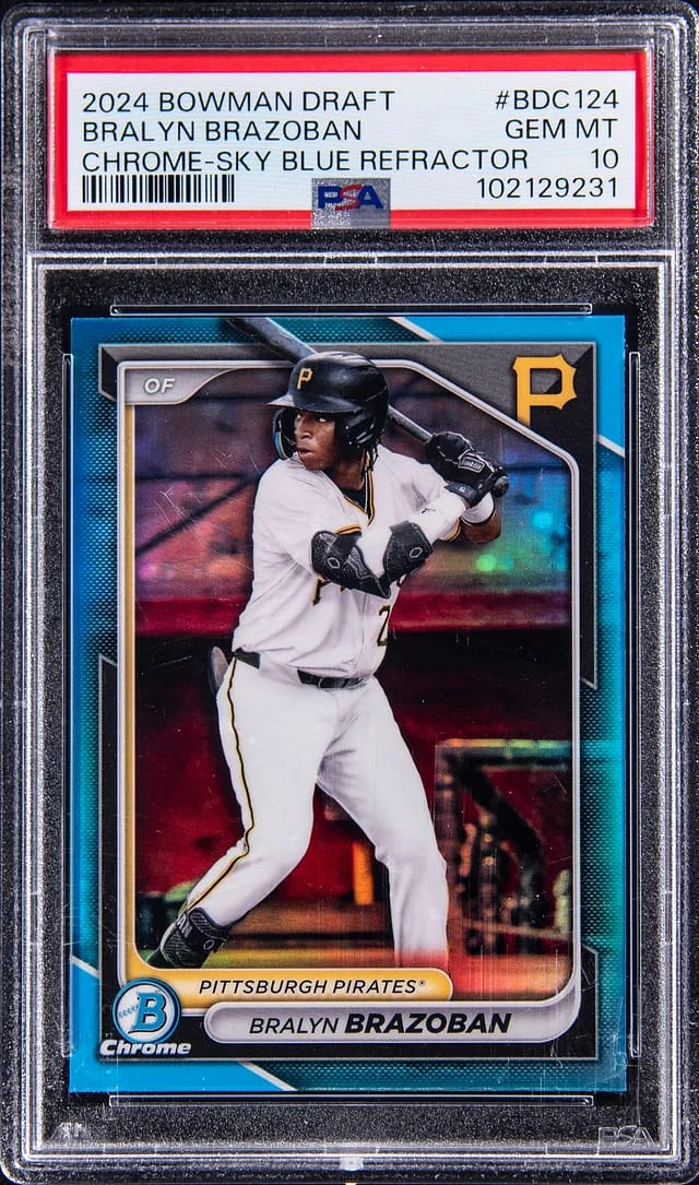 2024 Bowman Chrome Draft Bralyn Brazoban Sky Blue Refractor #BDC-124 card image