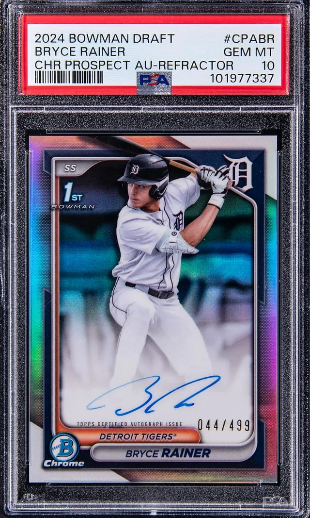 2024 Bowman Chrome Draft Bryce Rainer Prospects Autograph Refractor #CPA-BR card image