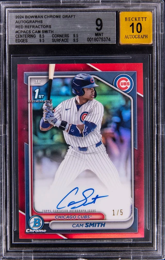 2024 Bowman Chrome Draft Cam Smith Prospects Autograph #CPA-CS card image