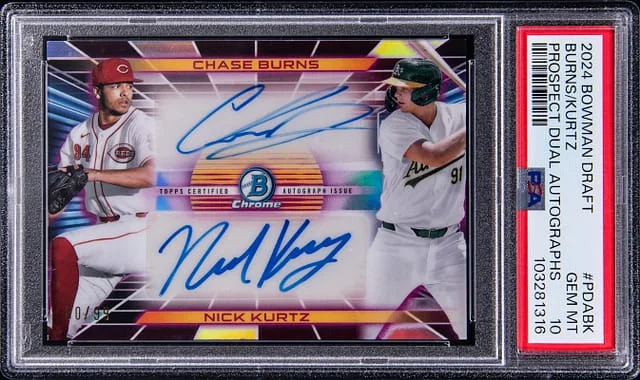 2024 Bowman Chrome Draft Chase Burns/Nick Kurtz Prospect Dual Autographs #PDA-BK card image