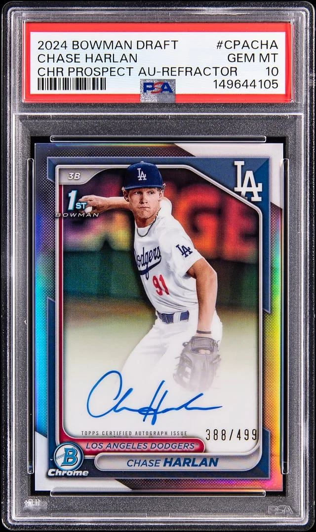 2024 Bowman Chrome Draft Chase Harlan Prospect Autograph Refractor #CPA-CHA card image