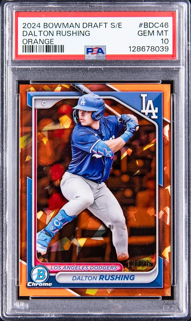 2024 Bowman Chrome Draft Dalton Rushing Sapphire Edition Orange Refractor #BDC-46 card image