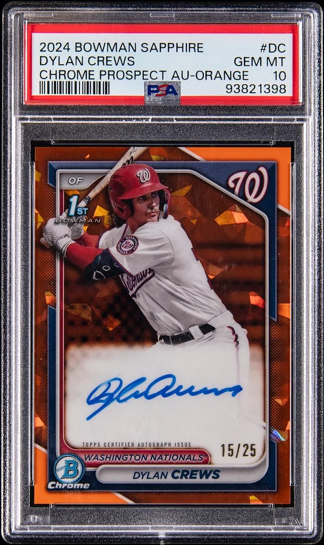 2024 Bowman Chrome Dylan Crews Edition Prospect Autograph Orange Refractor #BSPA-DC card image