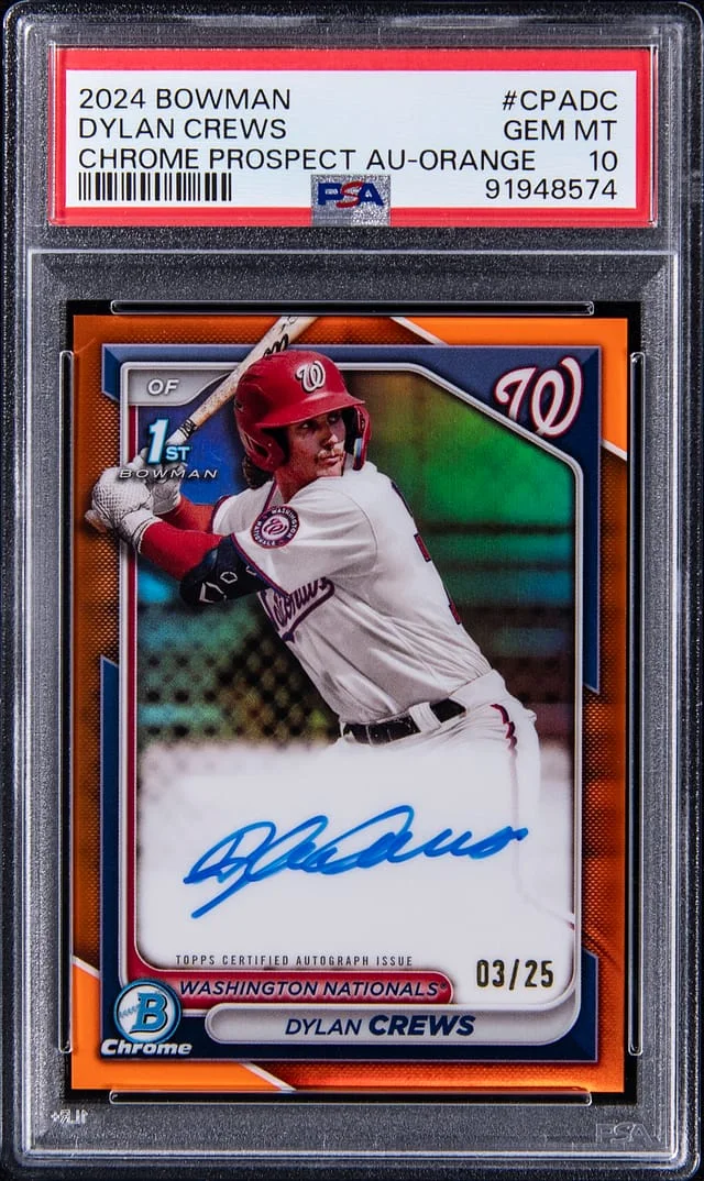 2024 Bowman Chrome Dylan Crews Prospect Autographs HTA Gold Lava #CPA-DC card image