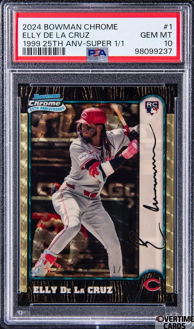 2024 Bowman Chrome Elly De La Cruz 1999 25th Anniversary SuperFractor #1 card image