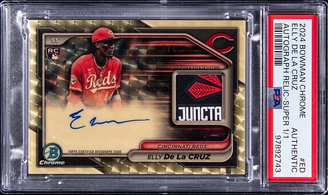 2024 Bowman Chrome Elly De La Cruz Autograph Relic SuperFractor #BCAR-ED card image