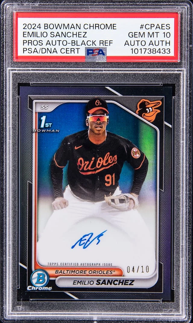 2024 Bowman Chrome Emilio Sanchez Pros Autographs-Black Refractor #CPAES card image