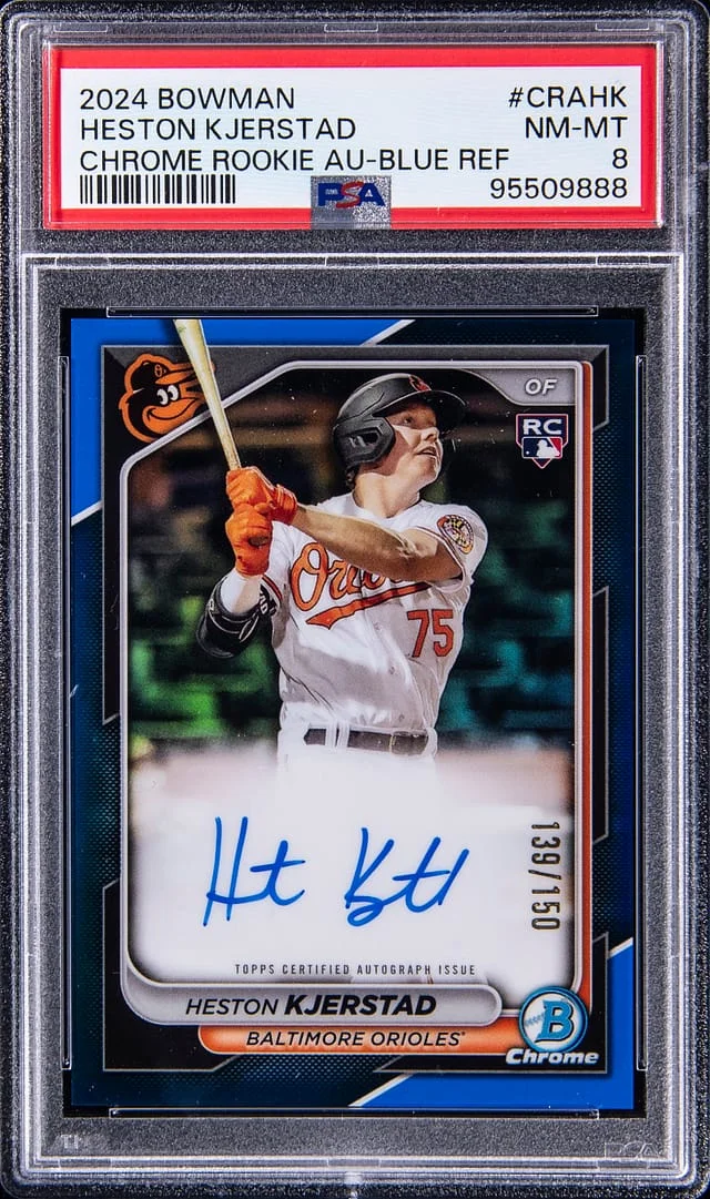 2024 Bowman Chrome Heston Kjerstad Autograph Blue Refractor #CRAHK card image