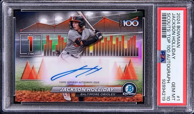 2024 Bowman Chrome Jackson Holliday Scouts Top 100 Autograph #1 card image