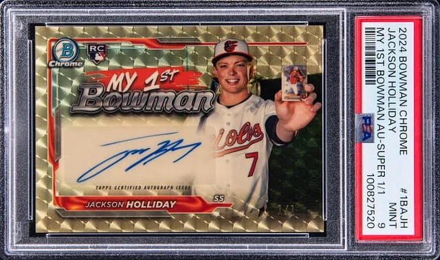 2024 Bowman Chrome Jackson Holliday My 1st Bowman Autographs SuperFractor #1BA-JH card image