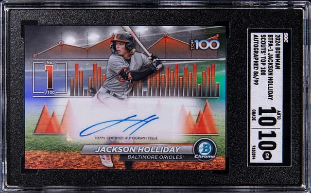2024 Bowman Chrome Jackson Holliday Scouts Top 100 Autograph #BTPA-1 card image