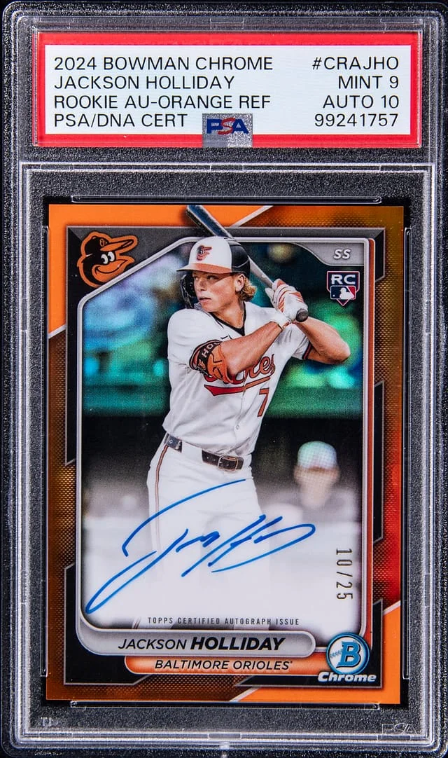 2024 Bowman Chrome Jackson Holliday Autographs Blue Refractor #CRA-JHO card image