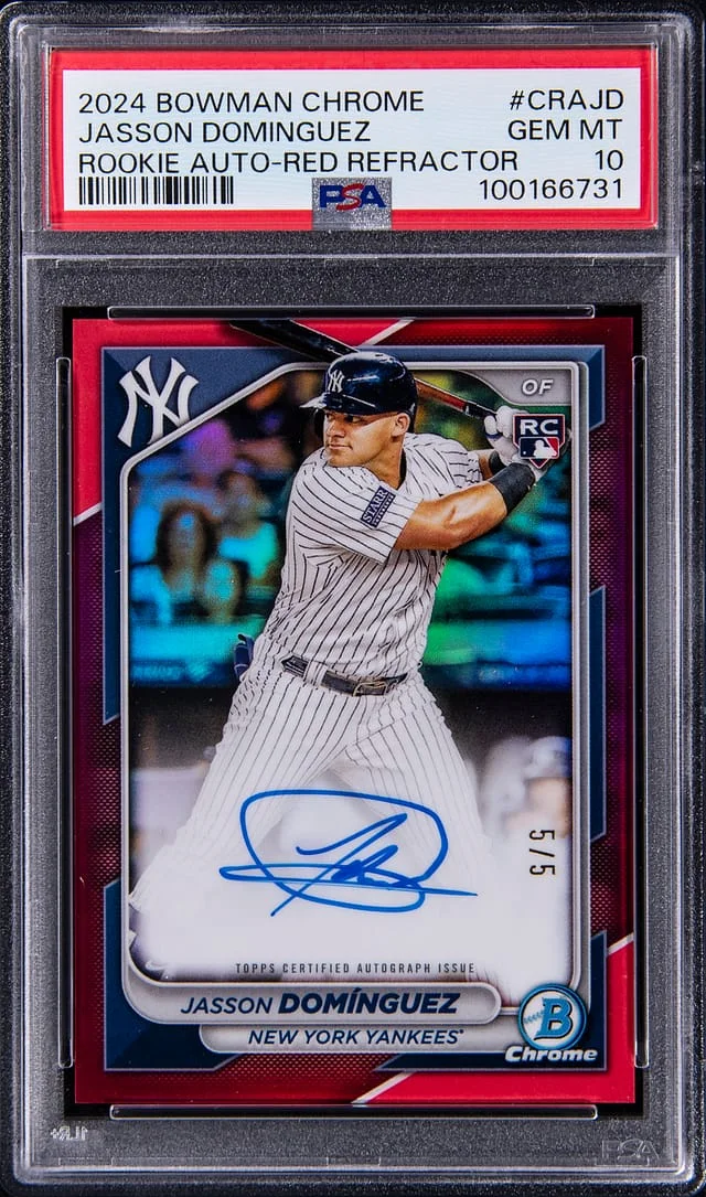2024 Bowman Chrome Jasson Dominguez Autograph Red Refractor #CRA-JD card image