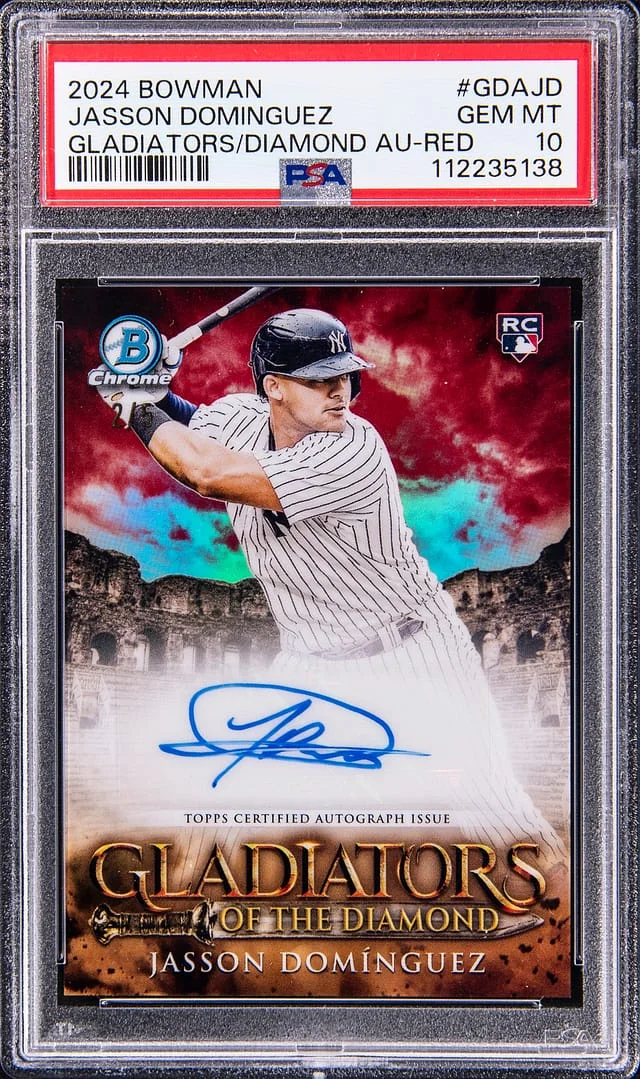 2024 Bowman Chrome Jasson Dominguez Gladiators of the Diamond Autograph Red Refractor #GDA-JD card image