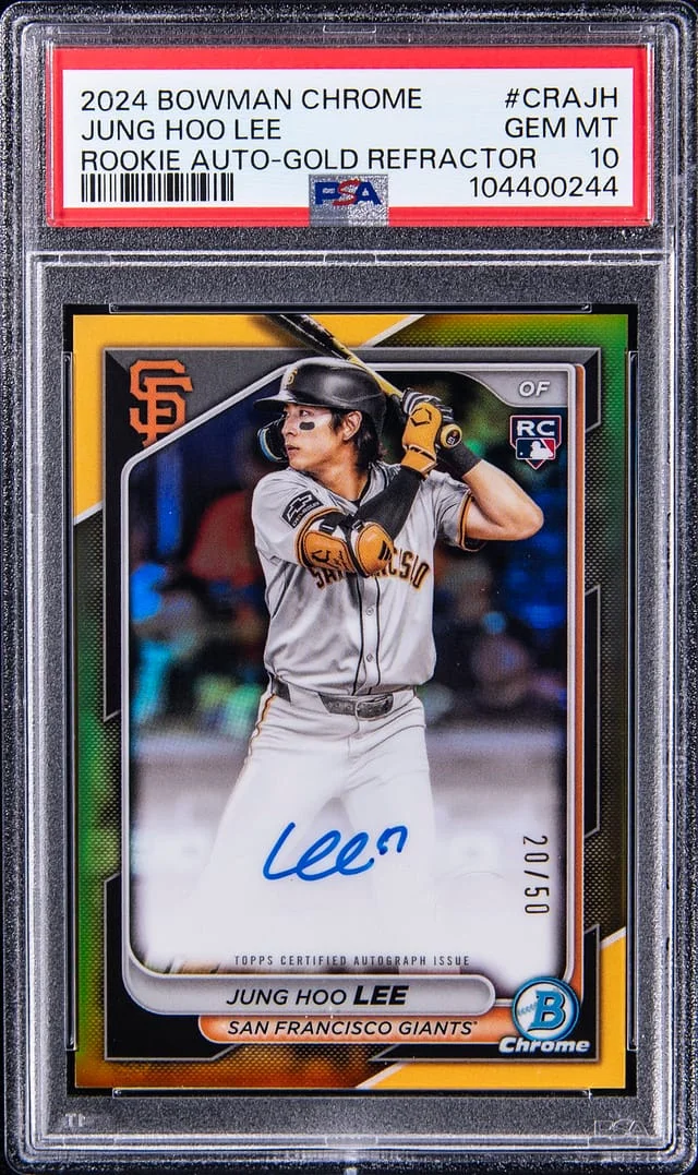 2024 Bowman Chrome Jung Hoo Lee Autograph Gold Refractor #CRA-JH card image