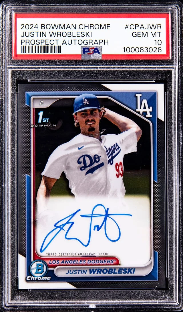 2024 Bowman Chrome Justin Wrobleski Prospect Autograph #CPA-JWR card image