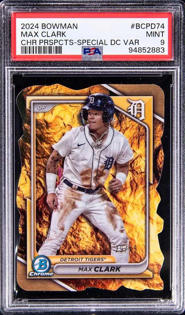 2024 Bowman Chrome Max Clark Prospect Special Die-Cut Variation #BCPD74 card image