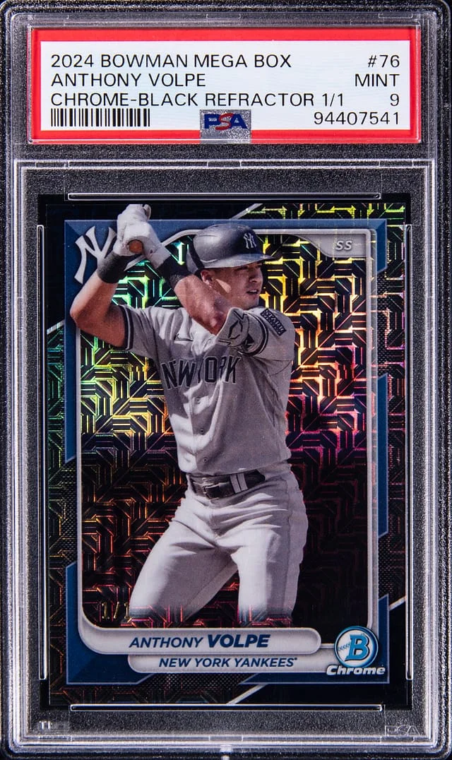 2024 Bowman Chrome Mega Box Anthony Volpe Black Refractor #76 card image
