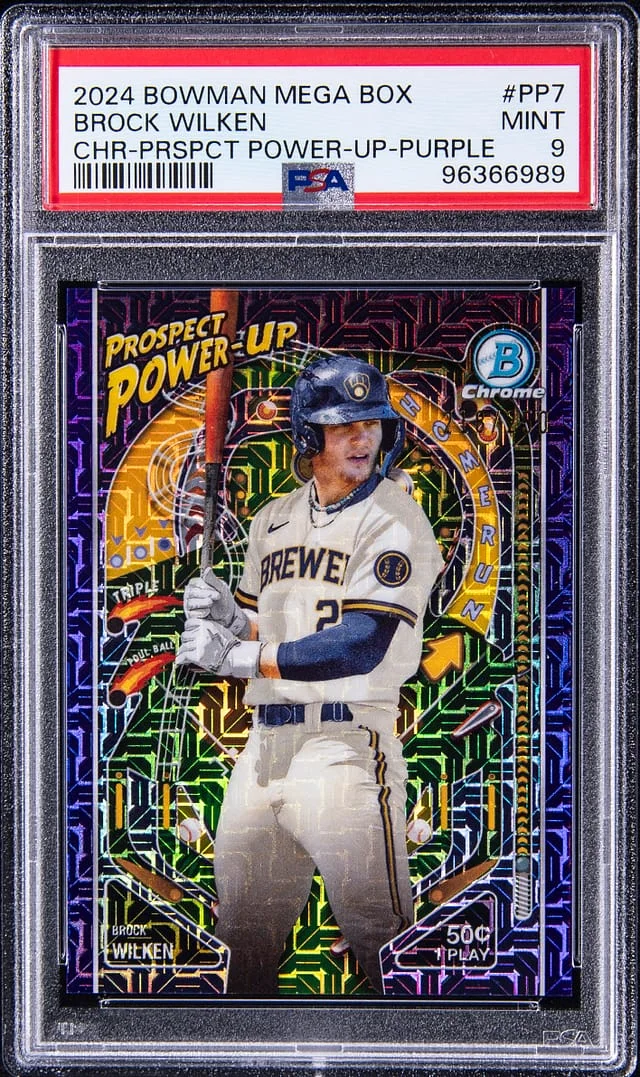2024 Bowman Chrome Mega Box Brock Wilken Prospect Power-Up Purple #PP-7 card image