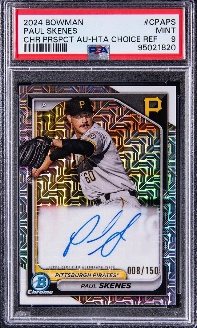 2024 Bowman Chrome Mega Box Paul Skenes Prospect Autograph Choice Refractor #CPAPS card image