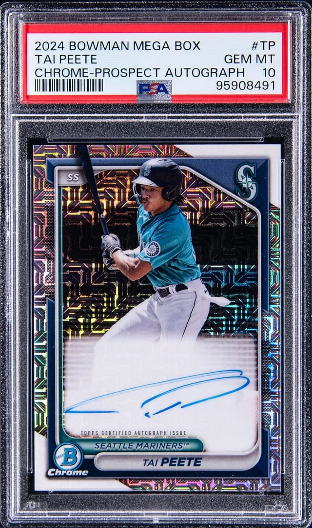 2024 Bowman Chrome Mega Box Tai Peete Prospect Autograph #TP card image