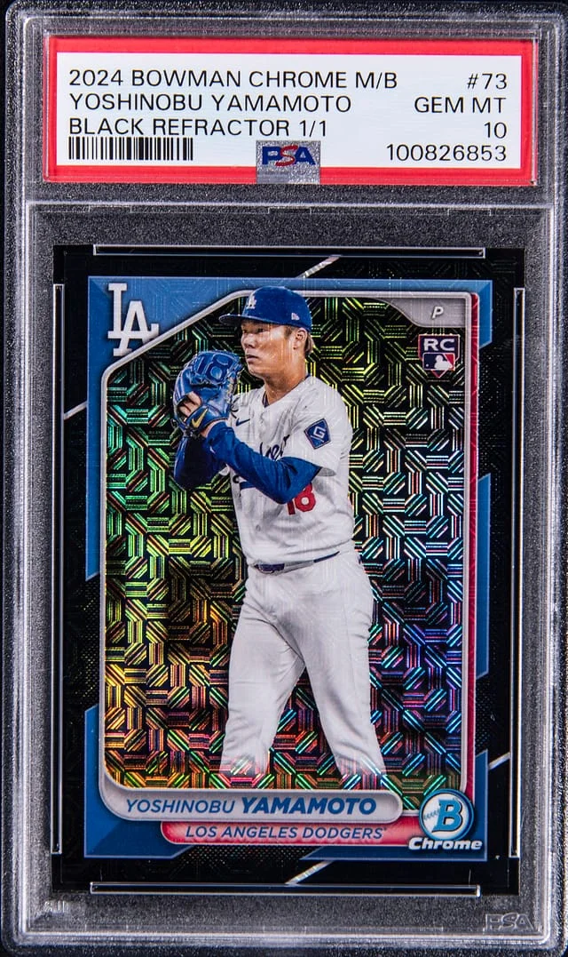 2024 Bowman Chrome Mega Box Yoshinobu Yamamoto Black Refractor #73 card image
