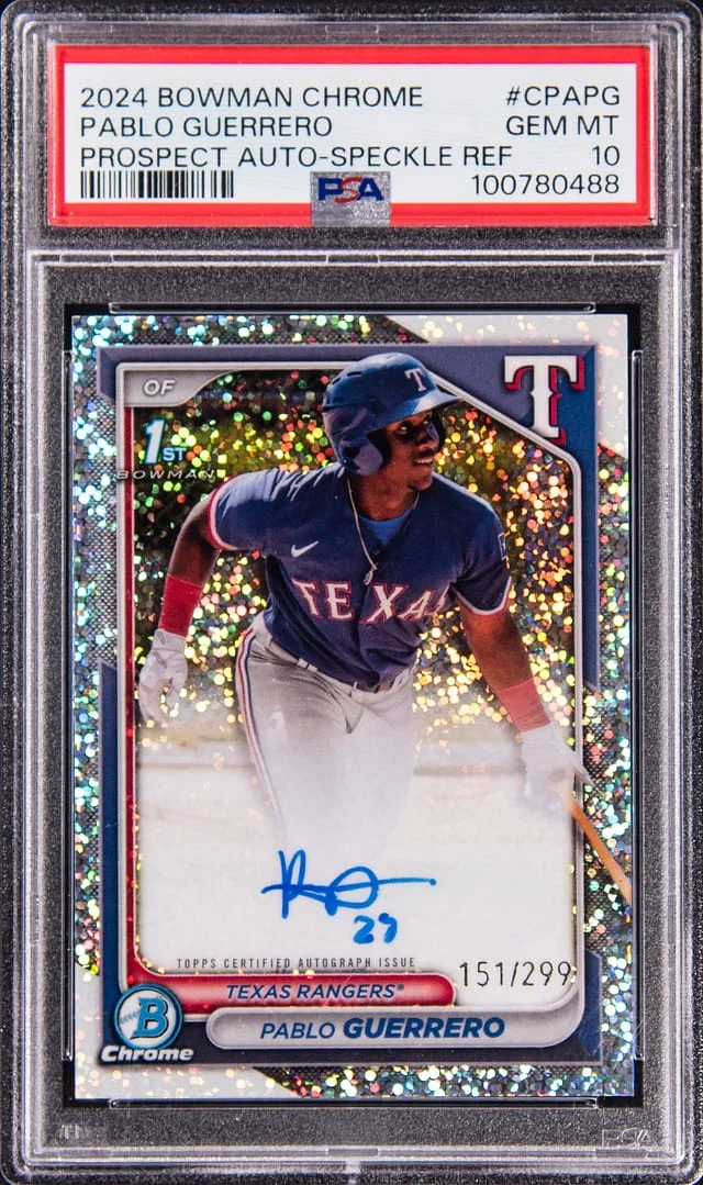 2024 Bowman Chrome Pablo Guerrero Prospect Autographs Speckle Refractor #CPA-PG card image