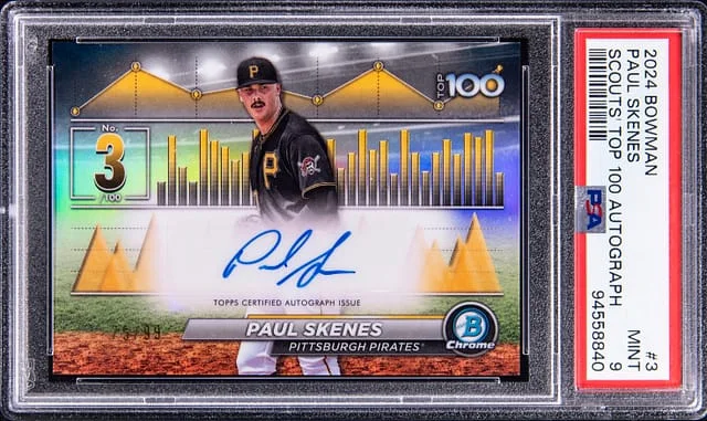 2024 Bowman Chrome Paul Skenes Scouts Top 100 Autograph #3 card image