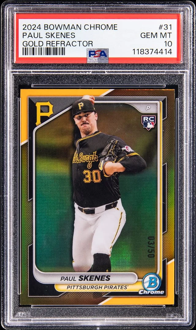 2024 Bowman Chrome Paul Skenes Gold Refractor #31 card image