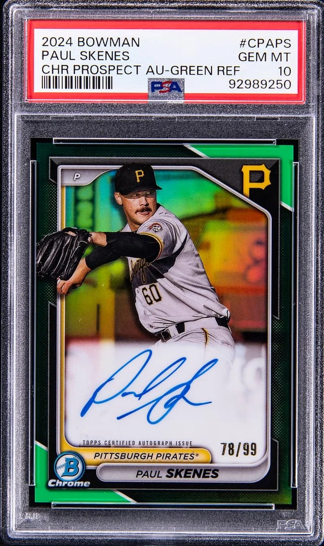 2024 Bowman Chrome Paul Skenes Prospect Autographs Red Wave Refractor #CPA-PS card image