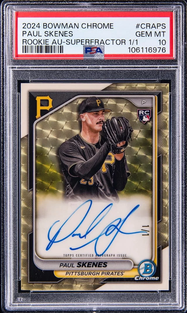 2024 Bowman Chrome Paul Skenes Autographs SuperFractor #CRA-PS card image