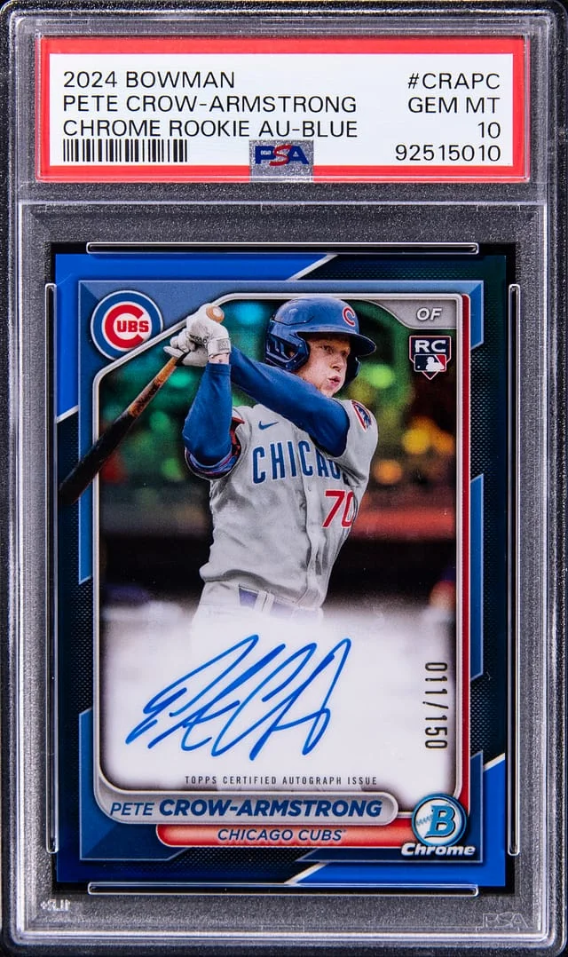 2024 Bowman Chrome Pete Crow-Armstrong Autograph-Blue #CRAPC card image
