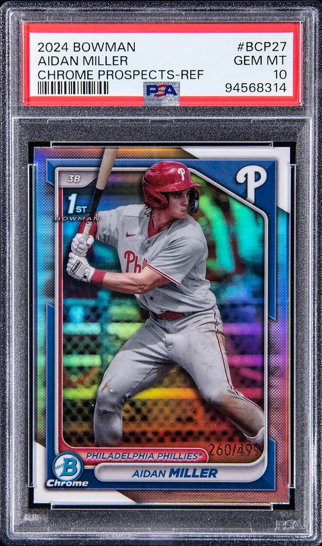 2024 Bowman Chrome Prospects Aidan Miller Refractor #BCP-27 card image