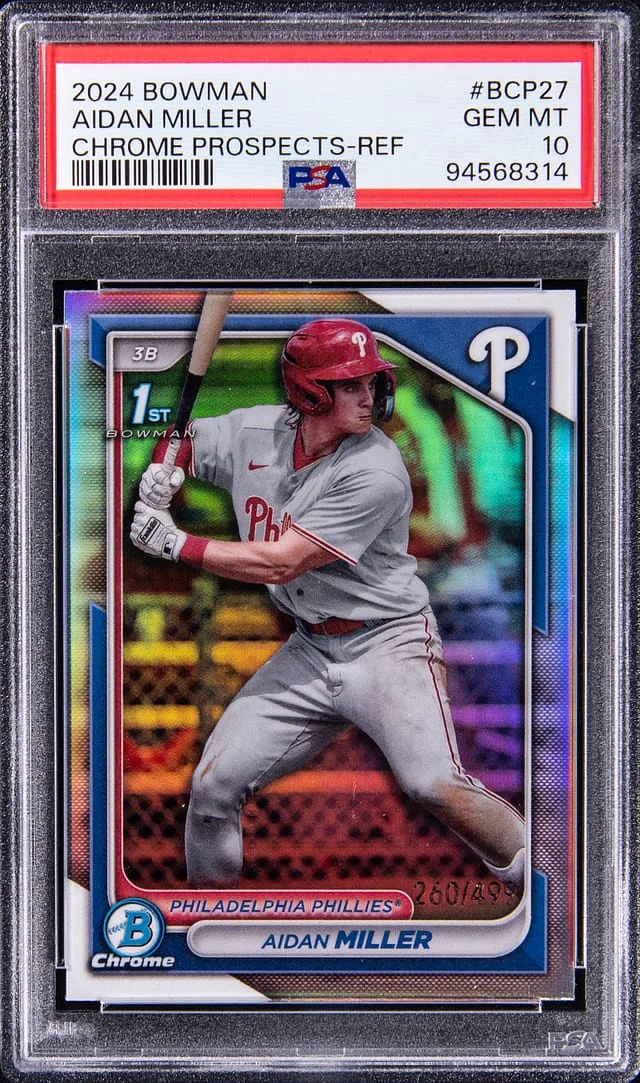 2024 Bowman Chrome Prospects Aidan Miller Refractor #BCP27 card image
