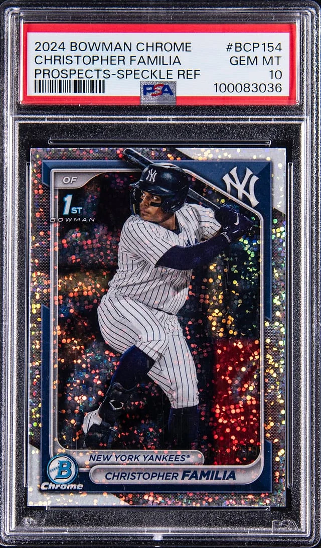 2024 Bowman Chrome Prospects Christopher Familia Speckle Refractor #BCP-154 card image