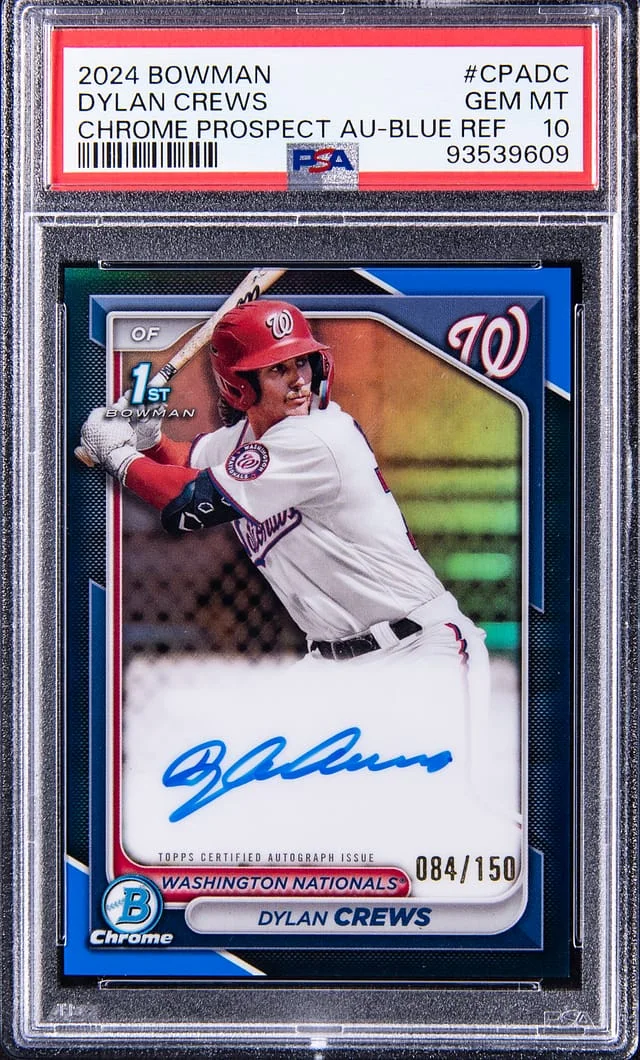 2024 Bowman Chrome Prospects Dylan Crews Autograph Blue Refractor #CPADC card image