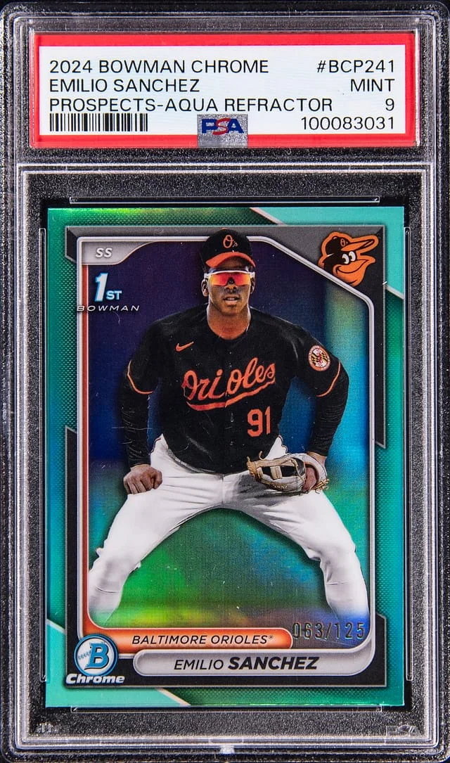 2024 Bowman Chrome Prospects Emilio Sanchez Aqua Refractor #BCP-241 card image