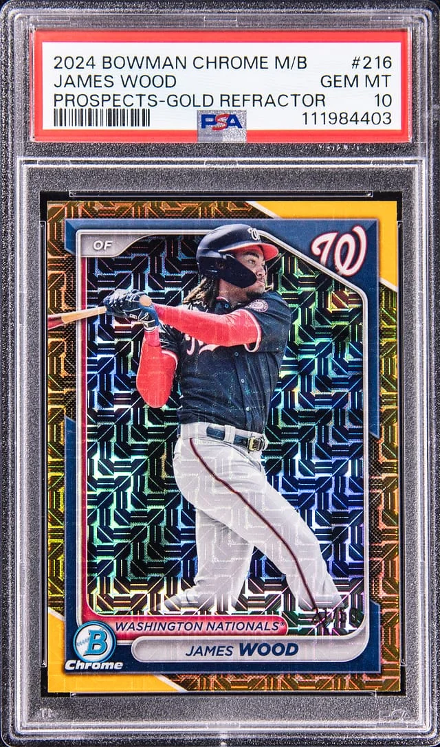 2024 Bowman Chrome Prospects James Wood Mega Box Gold Refractor #216 card image