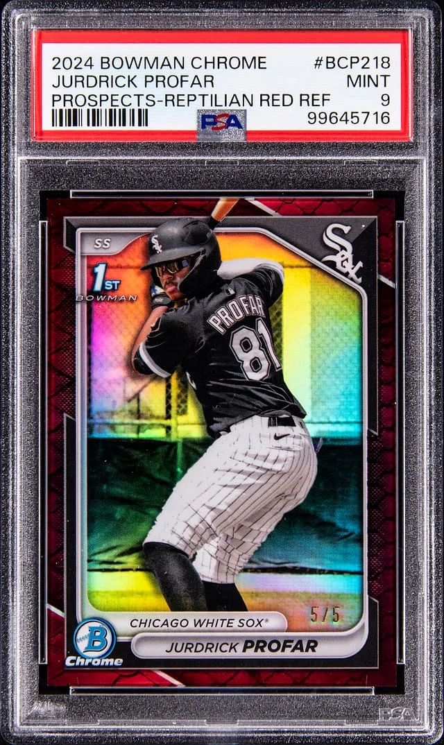 2024 Bowman Chrome Prospects Jurdrick Profar Reptilian Red Refractor #BCP-218 card image