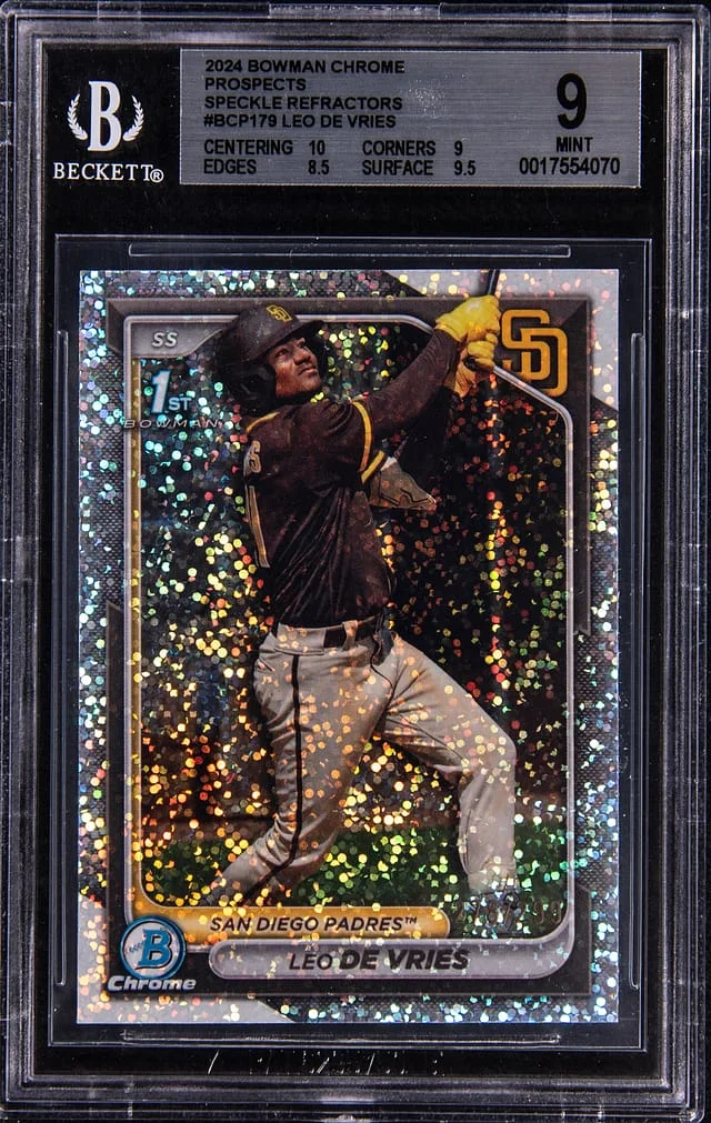 2024 Bowman Chrome Prospects Leo De Vries Speckle Refractors #BCP-179 card image