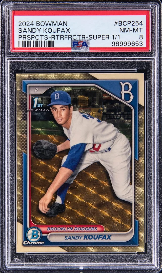 2024 Bowman Chrome Prospects Sandy Koufax Retrofractor Superfractor #BCP-254 card image